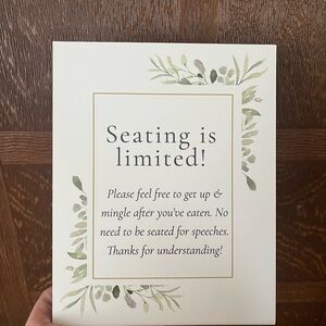 Elegant Seating Sign with Greenery